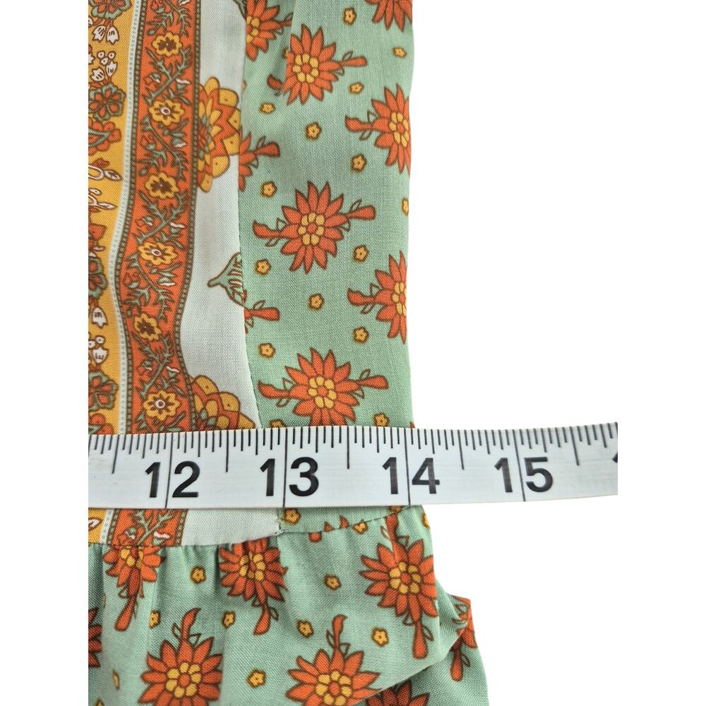 Anna Kaci Maxi Dress Small Mixed Print Tiered Smocked Cottagecore Boho NWT - Picture 11 of 12
